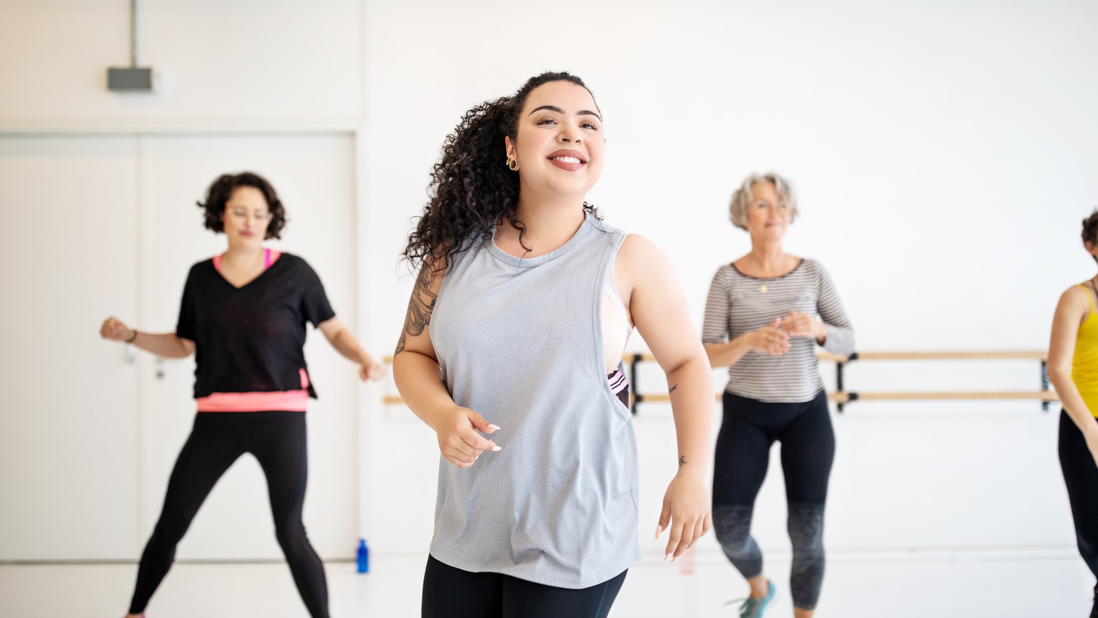 a photo of a young woman during a dance class