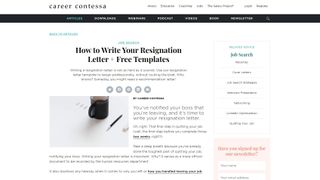 Career Contessa Resignation Letter Examples
