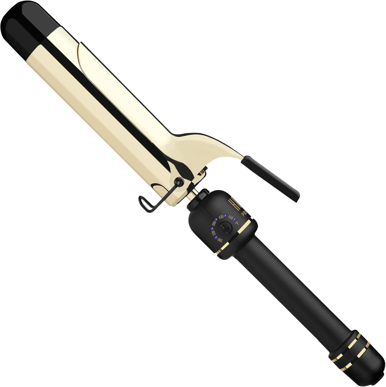 Hot Tools 24k Gold Professional 1 1/2" Extended Barrel Curling Iron With Clamp for Loose Curls - 24k Gold Technology for Long-Lasting Results 
Longer Barrel for Easy Styling