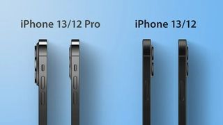 iPhone 13/13 Pro comparison images with iPhone 12/12 Pro by MacRumors based on alleged leaked schematics