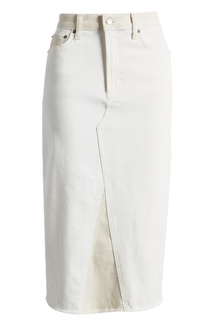 Highland Two-Tone Denim Midi Skirt