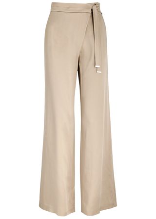 Wrap-Effect Satin Trousers