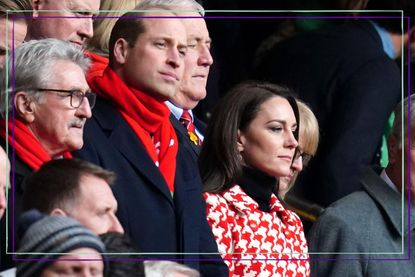 Kate Middleton and Prince William in the stands at the Rugby