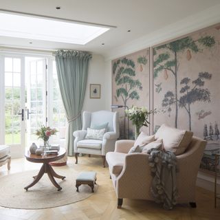 country house in Oxforshire decorated in pastel scheme