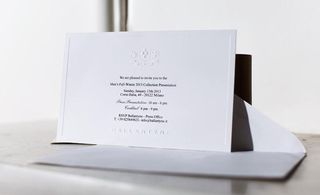 White printed invitation