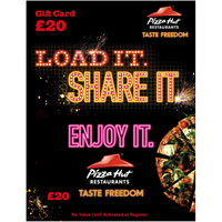 Pizza Hut gift card:  was £20