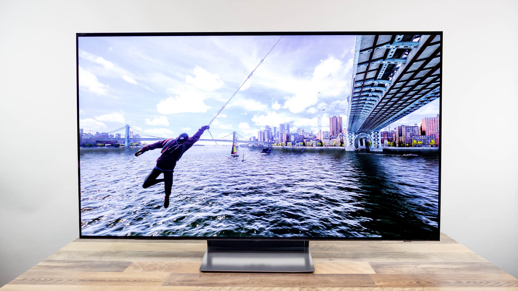 Samsung OLED S90H 4K TV on a desk