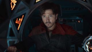 Diego Luna flying a Tie Fighter in Andor