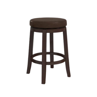 Wooden bar stool with leather seat