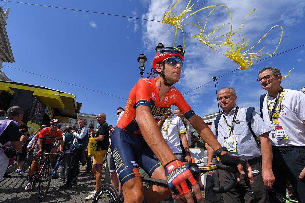 Vincenzo Nibali (Bahrain-Merida) rolls to the stage 1 start at the Tour de France