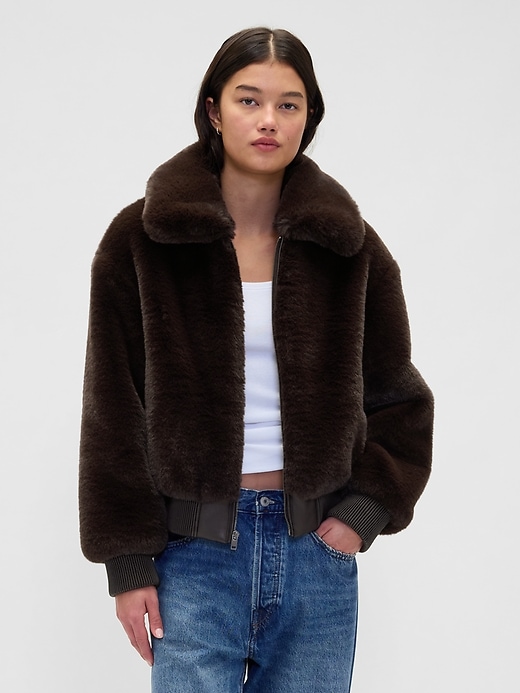 Faux Fur Bomber Jacket