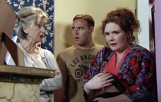 Fiz and Tyrone are shocked when they return home to find Evelyn threatening Hope.