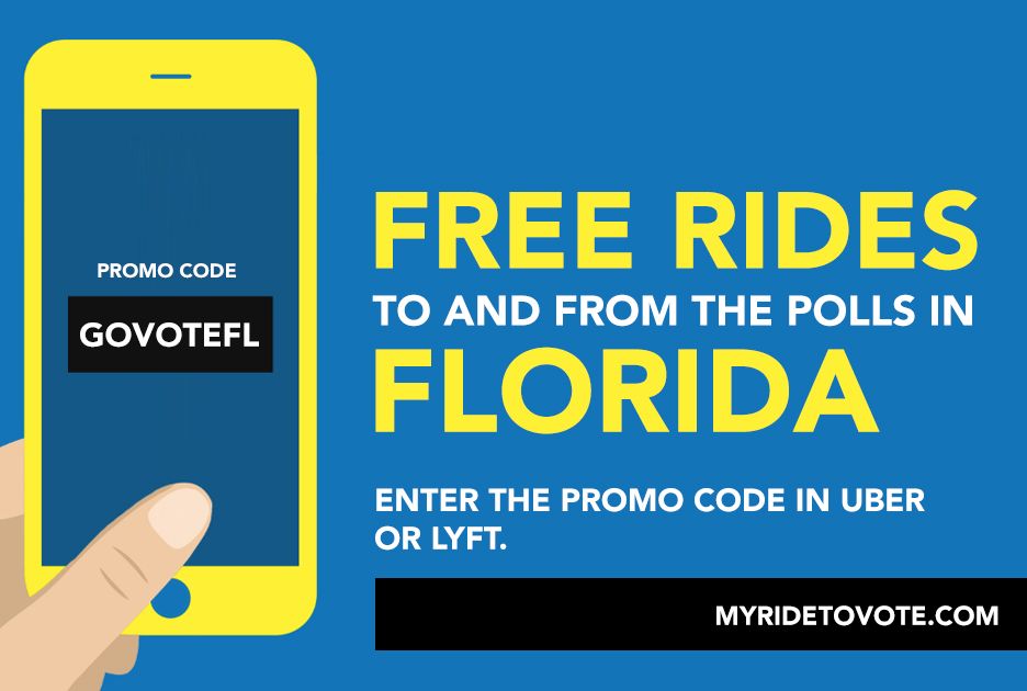 Get a free ride to the polls in Florida.