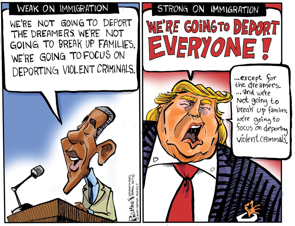 Political Cartoon U.S. Trump Obama Immigration Deportation | The Week