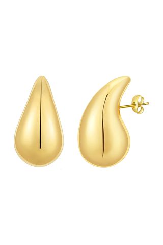 Apsvo Earring Dupes Chunky Gold Hoop Earrings for Women, Tear Drop Dangle Earrings, Teardrop Lightweight Water Drop Earrings Fashion Trendy Hypoallergenic Jewelry