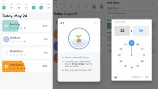 Screenshots showing Avocado Habit on iPhone