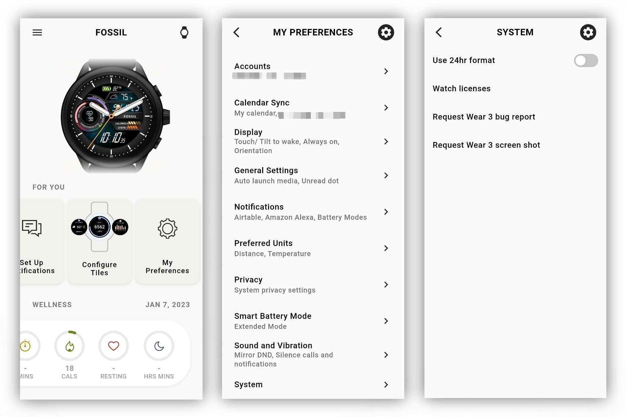 Take a screenshot with the Fossil Smartwatches app