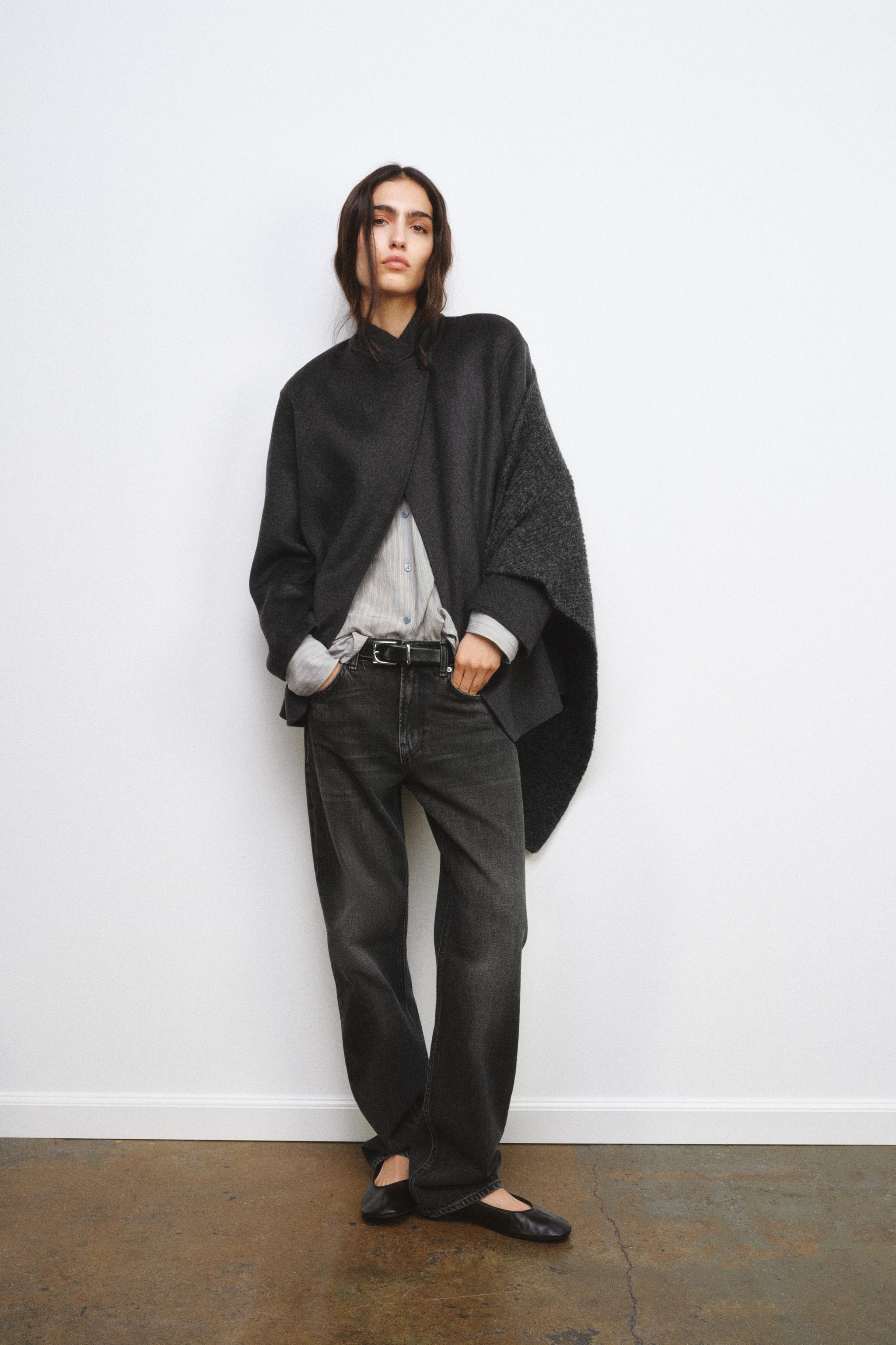 Wool Blend Blazer With Scarf Zw Collection