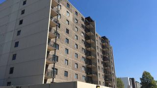 The new metal balconies give the Fargo condo towers a more updated look.
