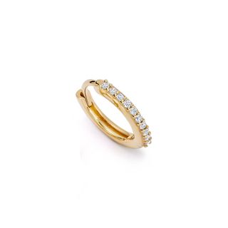 Estée Lalonde Fine Pavé Single Huggie Hoop Earring 14ct Solid Gold