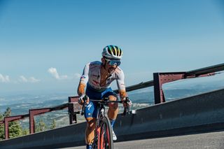 Riders ascending the final kilometres of the Puy de Dôme on stage 9 of the 2023 Tour de France