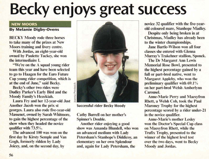 Becky Moody from the Horse &amp;amp; Hound archives