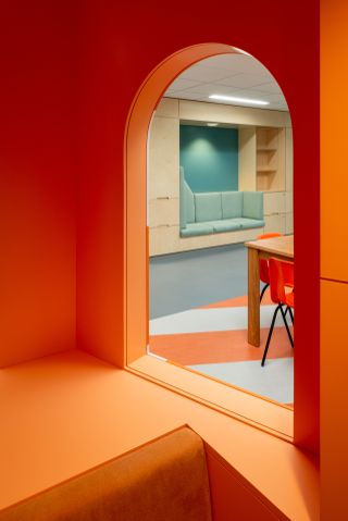 colour and carefully designed interiors in space for young mental health patients in Edinburgh