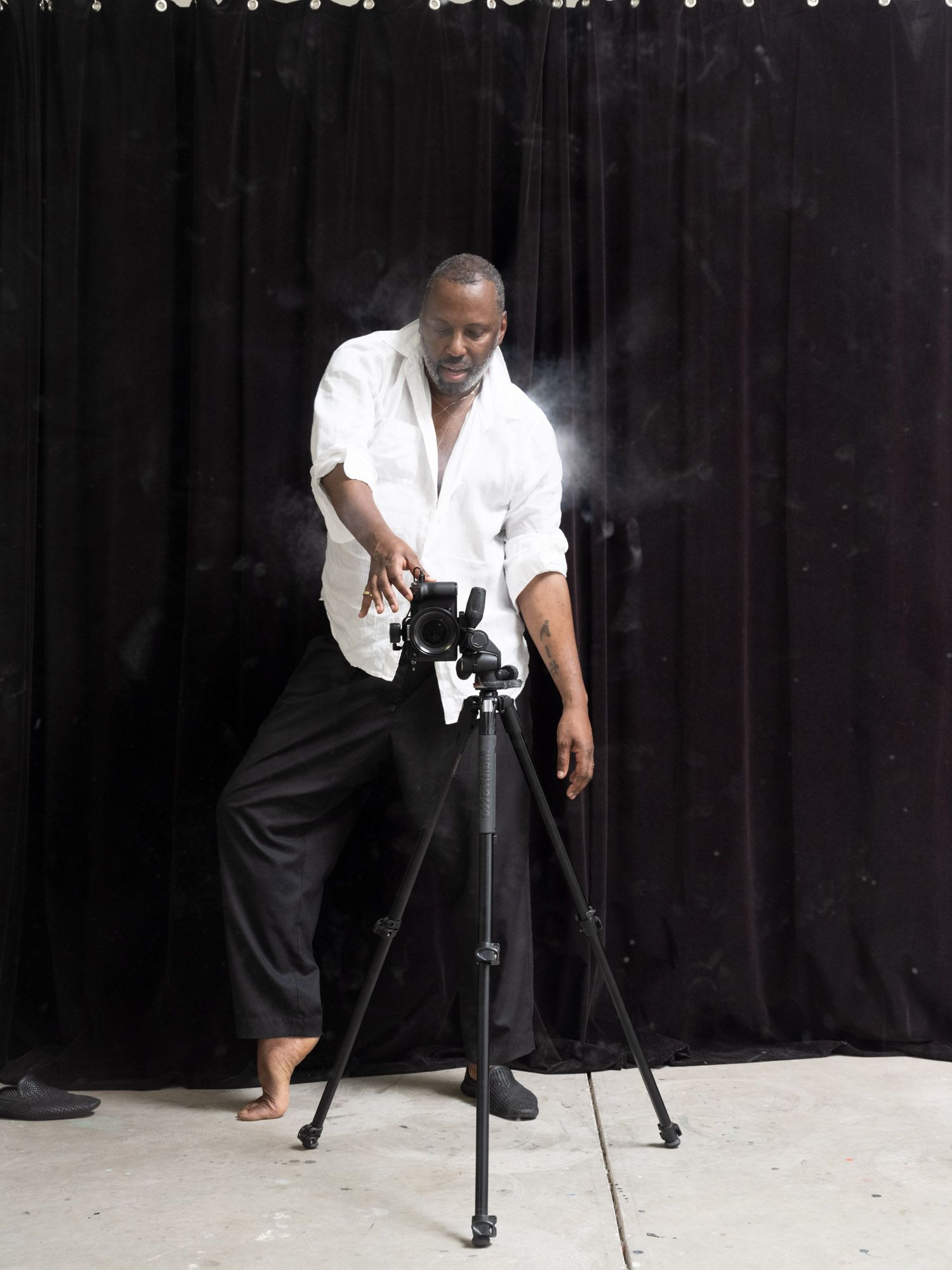 Stephen Galloway in Paul Mpagi Sepuya's studio