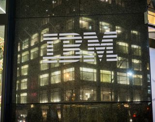 An IBM building at night