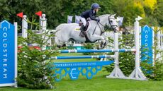 Winner. Anya Dewey Clarke (GBR) riding Jim in The Pro Ponies UK BS Winter 128cms Championship at The AGRIA Royal International Horse Show, The All England Showground, Hickstead, Sussex, United Kingdom. July 24th 2024 ~