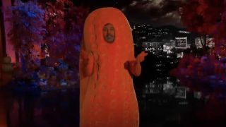 Jimmy Kimmel dressed as a peanut for Halloween on Jimmy Kimmel Live!