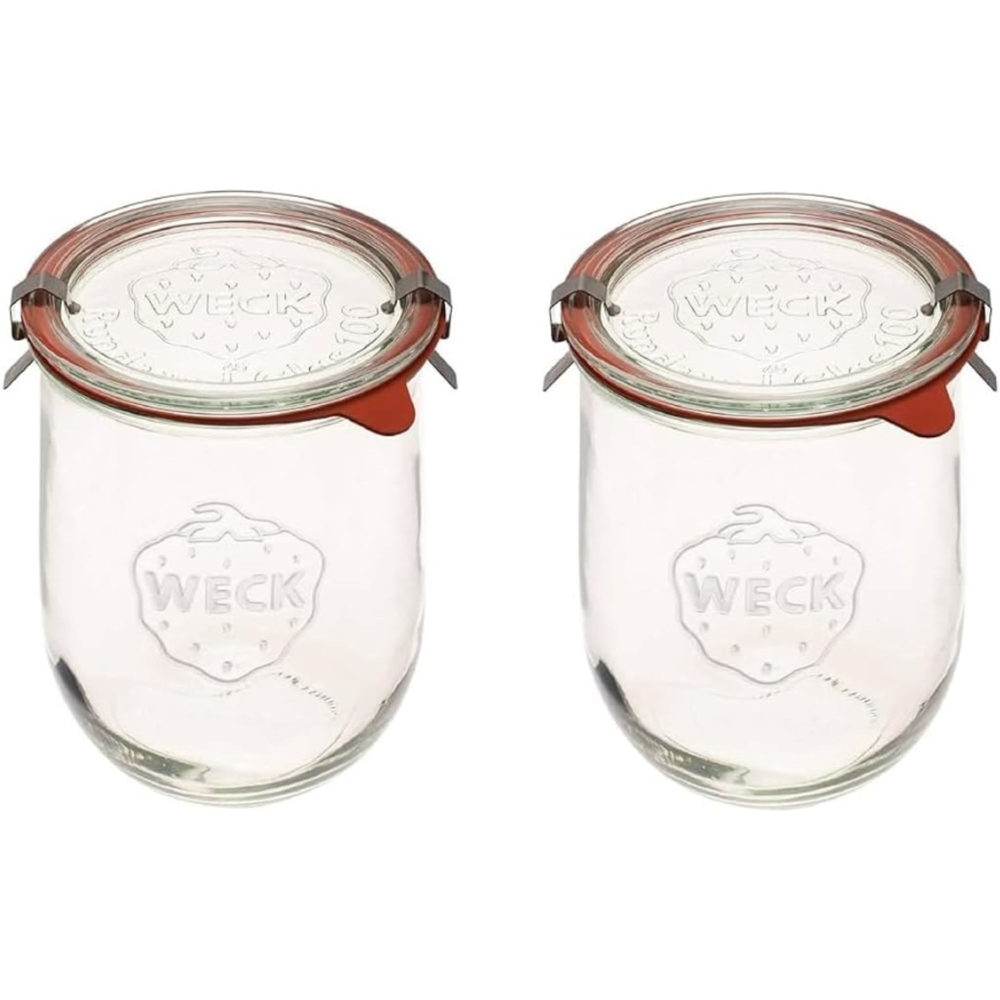 Two small tulip Weck Jars with seal lids