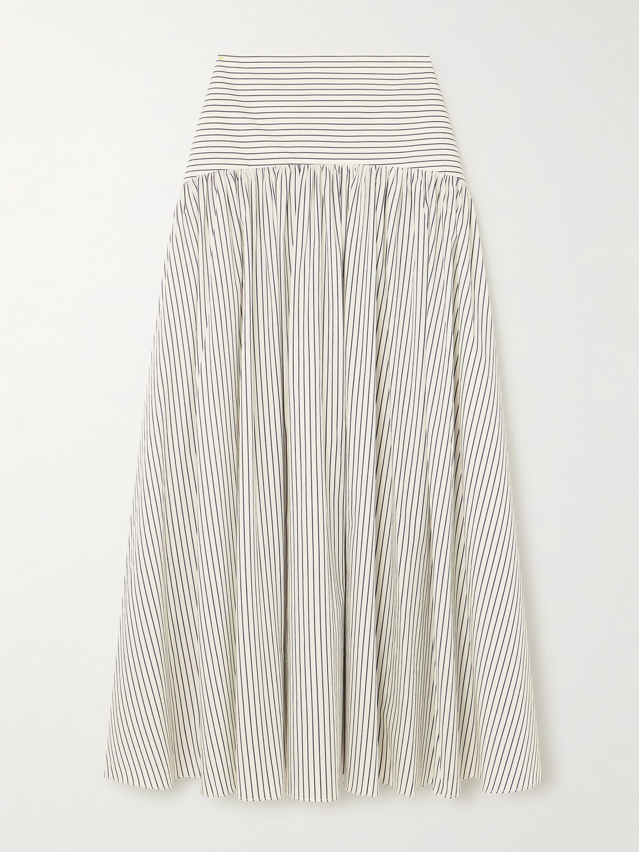 Procida Paneled Striped Stretch-Cotton Poplin Maxi Skirt