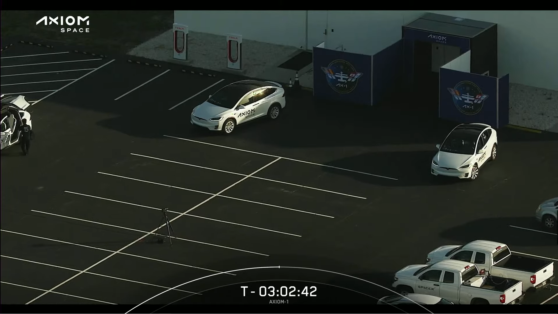 The astronauts of Ax-1 boarded two customized Teslas for the short drive to the launch pad.