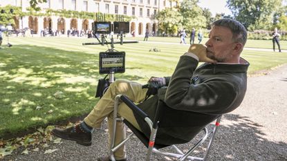 Guy Ritchie on the set of Young Sherlock for Prime Video