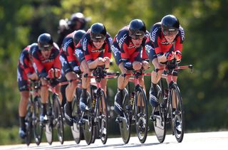 Rohan Dennis driving BMC to team time trial victory
