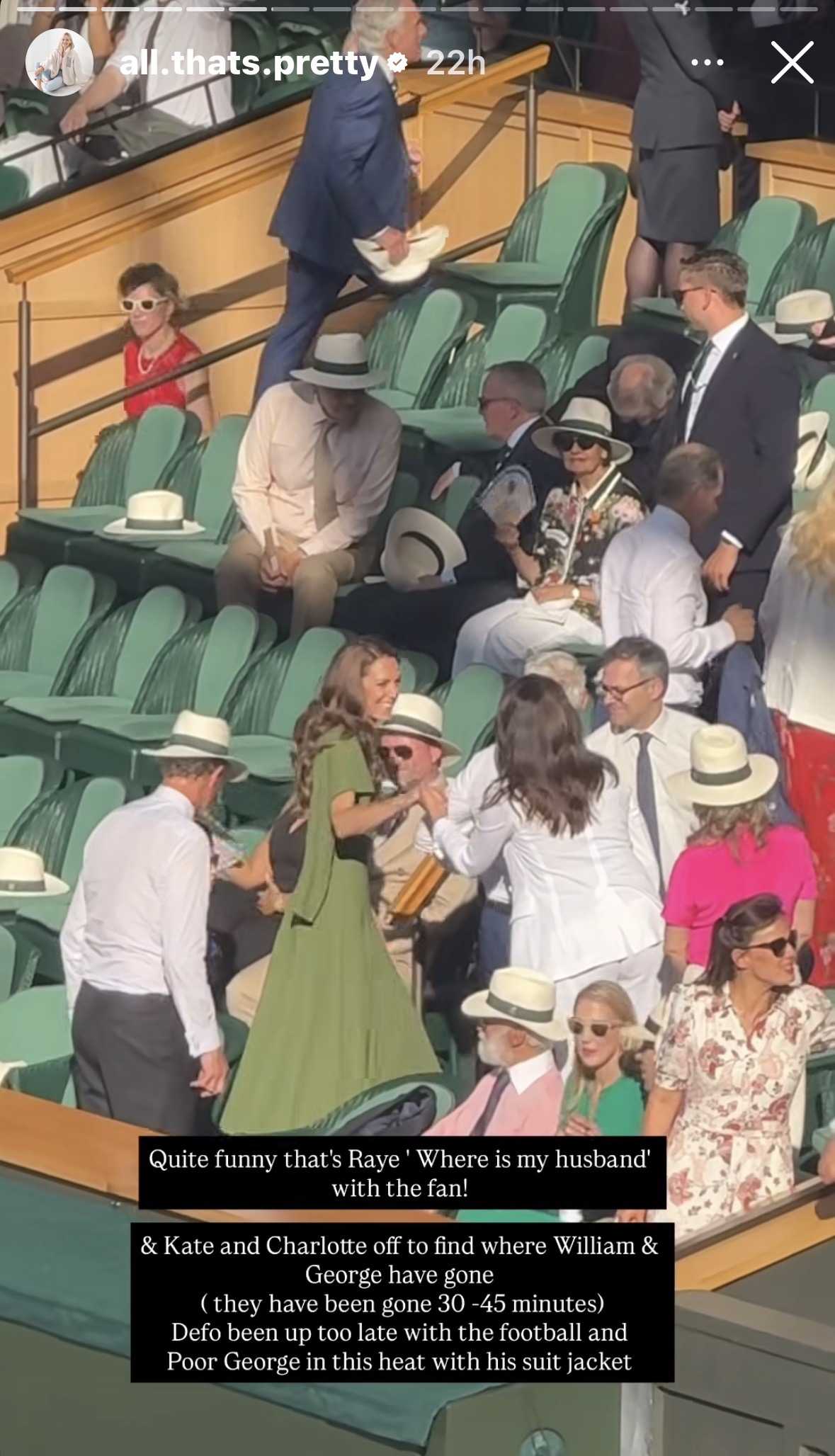 Princess Kate leaving her seat at Wimbledon