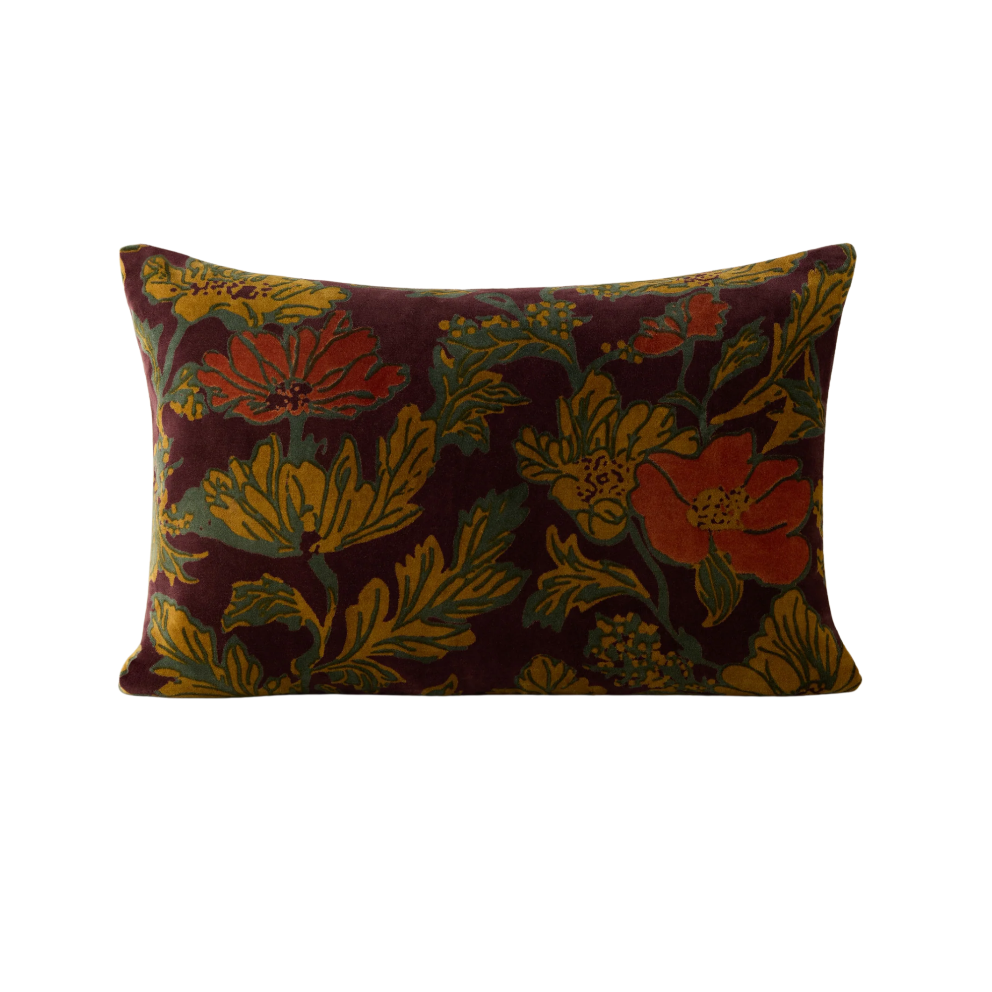 a floral velvet pillow