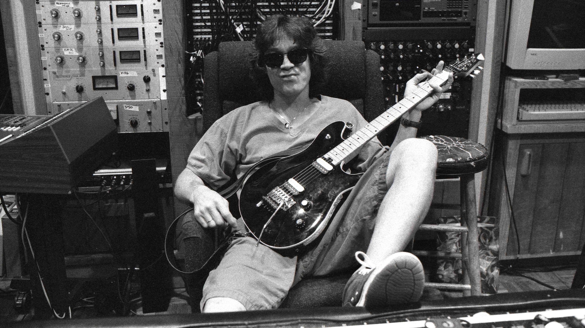 Eddie Van Halen, pictured at 5150 Studios, which he built with the help of Donn Landee