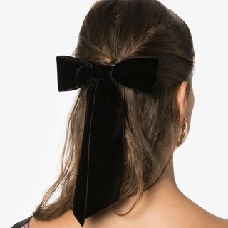 model wearing Jennifer Behr Velvet Bow