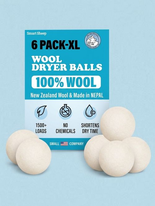 Smart Sheep Wool Dryer Balls - 6-Pack