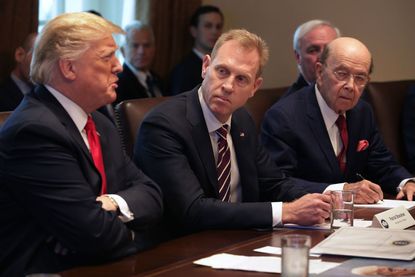 Acting Defense Secretary Patrick Shanahan at a Cabinet meeting with President Trump.