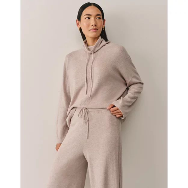 Herringbone Detail Funnel Neck Jumper | Loungewear | the White Com...