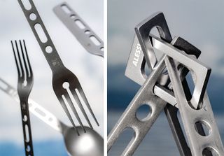 dual image depicting artistic cutlery