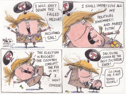 Political cartoon U.S. 2016 election Donald Trump