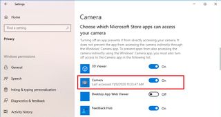 Enable camera access to individual apps