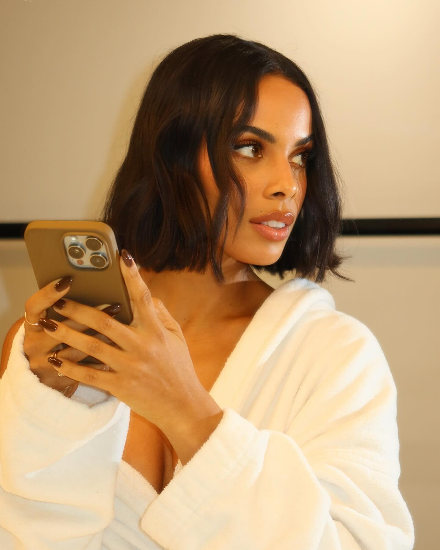 Rochelle Humes with a wavy bob hairstyle
