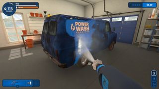 Spraying the PowerWash van