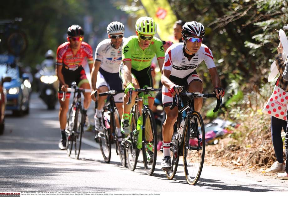 Takaaki Hori of Japan leads the breakaway