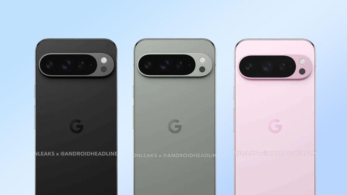 Pixel 9 Pro in three different colors.